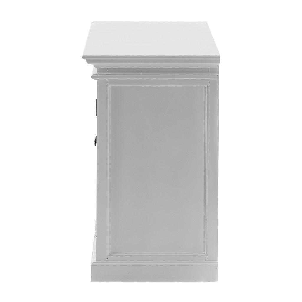 Modern Farm White Glass Door Accent Cabinet - AFS