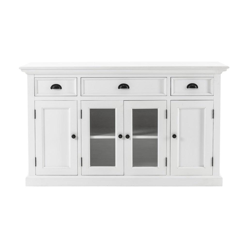 White Accent Cabinet with Glass Doors - AFS