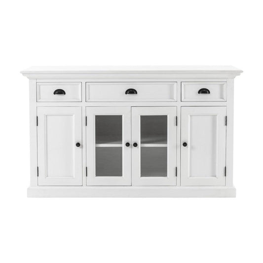 White Accent Cabinet with Glass Doors - AFS