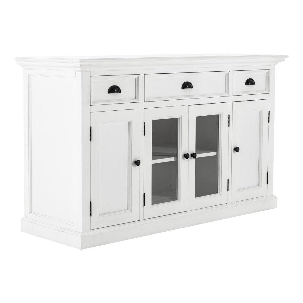 White Accent Cabinet with Glass Doors - AFS