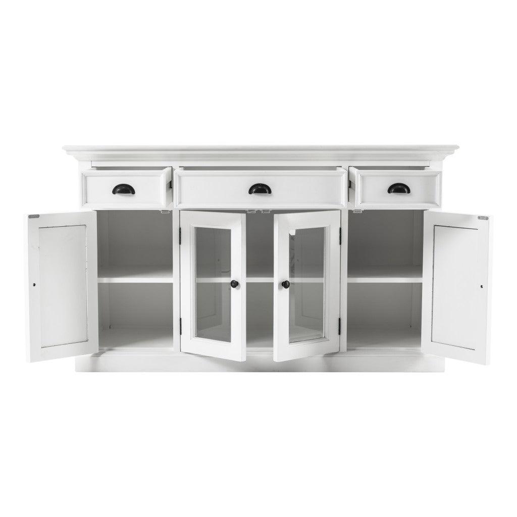 White Accent Cabinet with Glass Doors - AFS