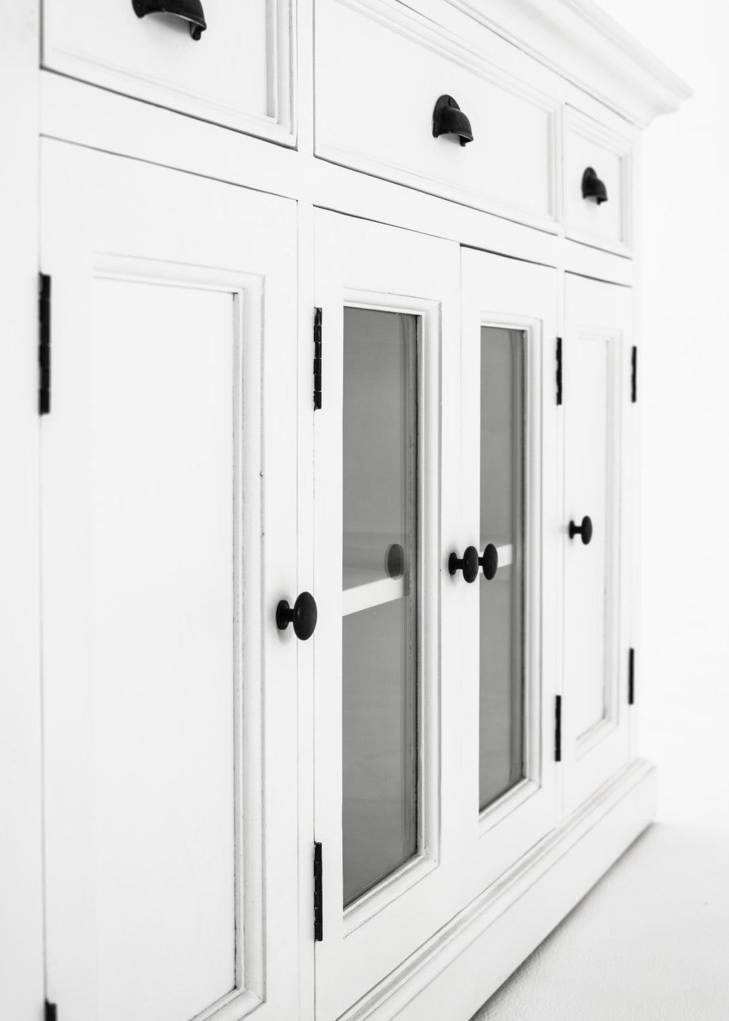 White Accent Cabinet with Glass Doors - AFS