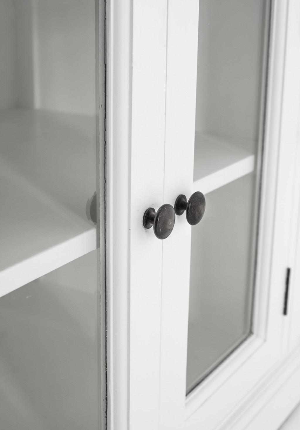 White Accent Cabinet with Glass Doors - AFS