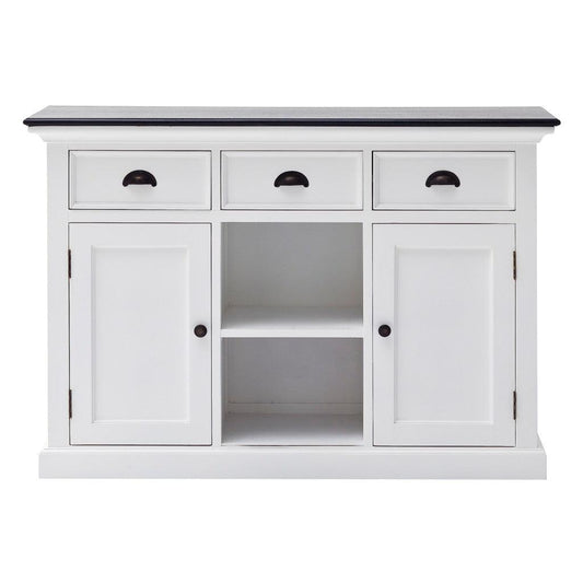 Modern Farmhouse Black and White Large Accent Cabinet - AFS