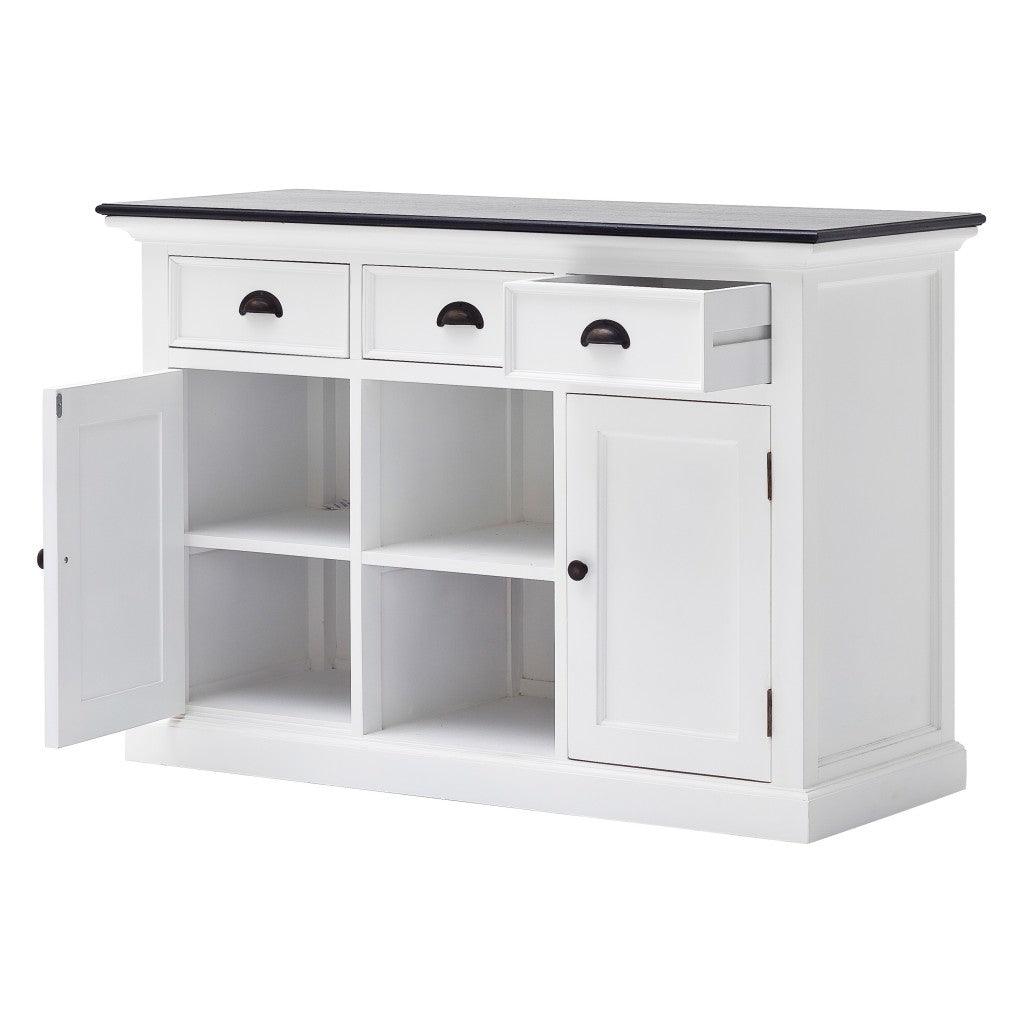 Modern Farmhouse Black and White Large Accent Cabinet - AFS