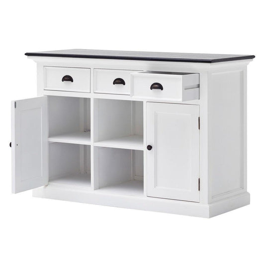 Modern Farmhouse Black and White Large Accent Cabinet - AFS