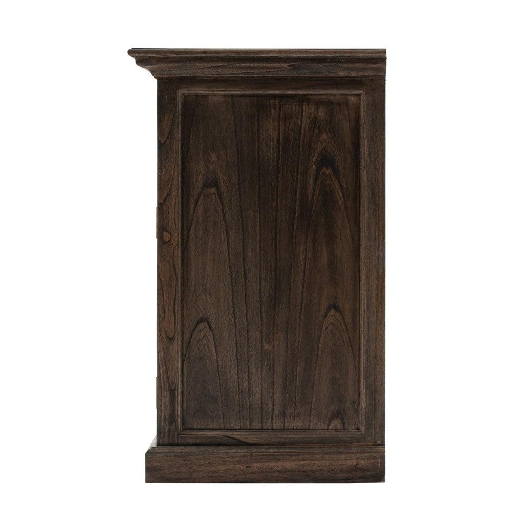 Modern Farmhouse Espresso Wash Large Accent Cabinet with Baskets - AFS