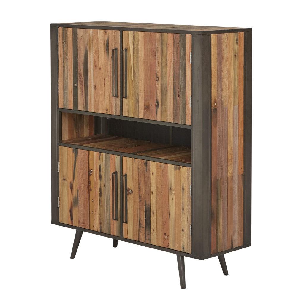 Modern Rustic Double Decker Accent Cabinet - AFS