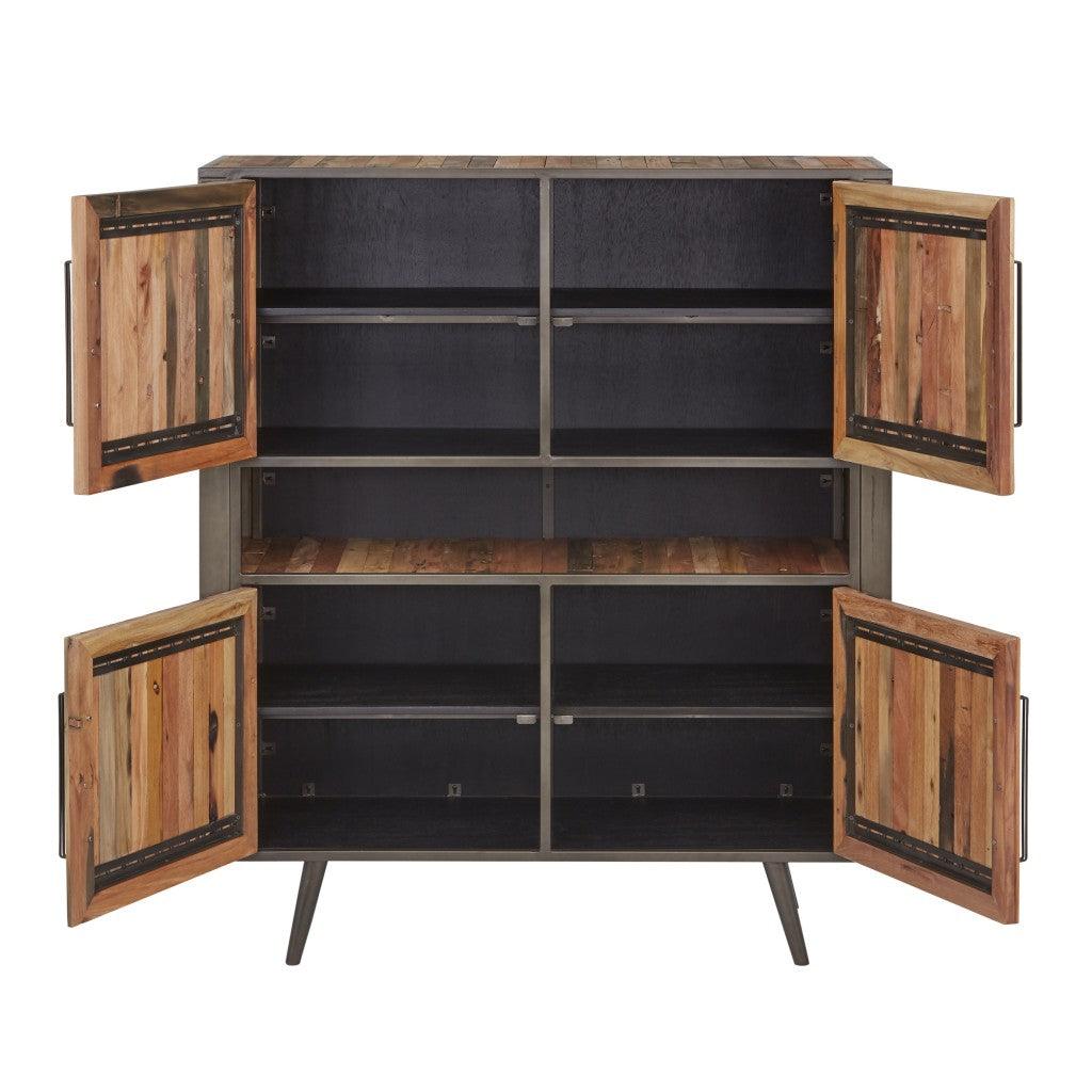 Modern Rustic Double Decker Accent Cabinet - AFS