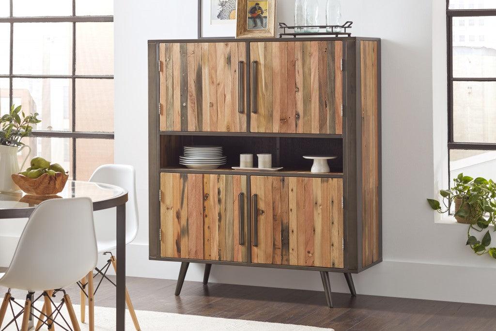 Modern Rustic Double Decker Accent Cabinet - AFS