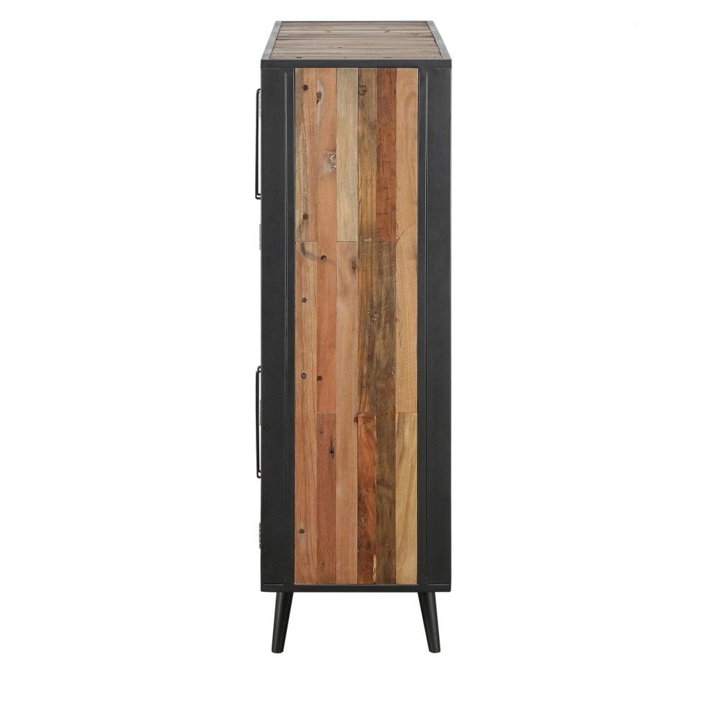 Modern Rustic Natural Rattan Double Decker Accent Cabinet - AFS