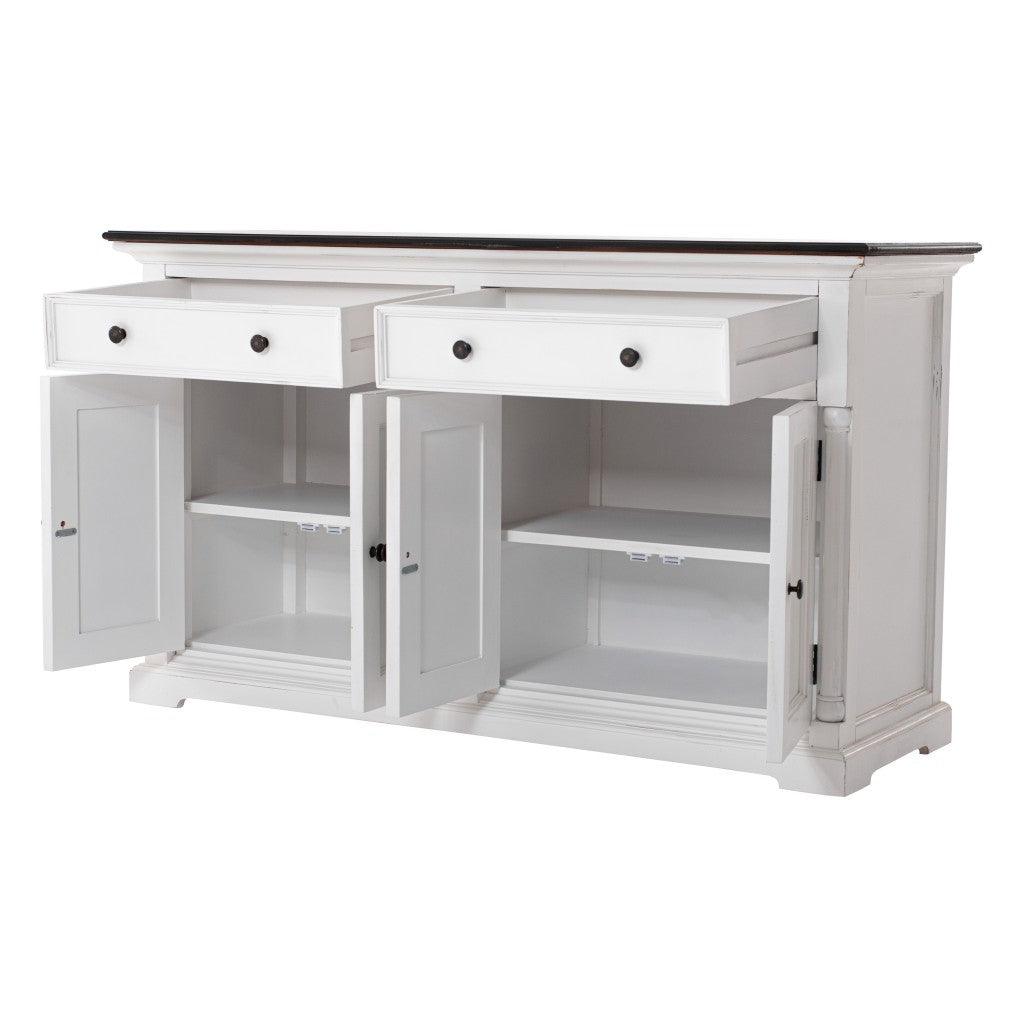 Modern Farm Brown and White Two Door Buffet Server - AFS