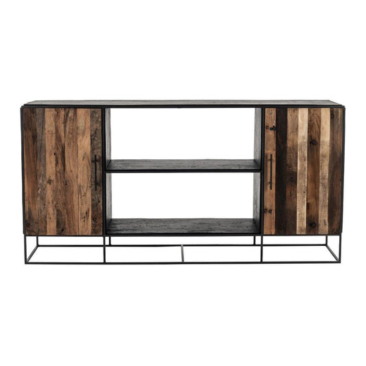 Modern Rustic Black and Natural Media Center TV Stand - AFS