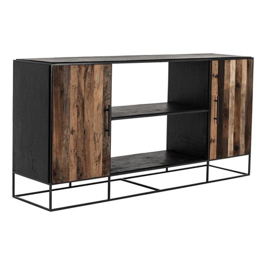 Modern Rustic Black and Natural Media Center TV Stand - AFS