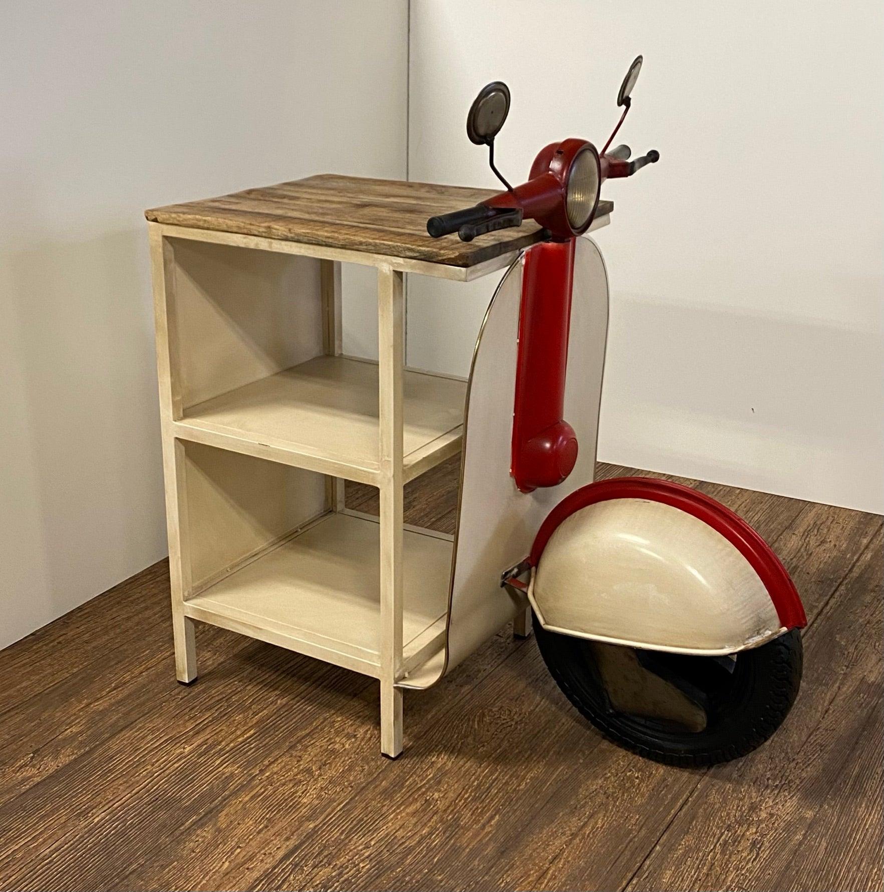 Rustic Red and Vanilla Scooter Cabinet - AFS