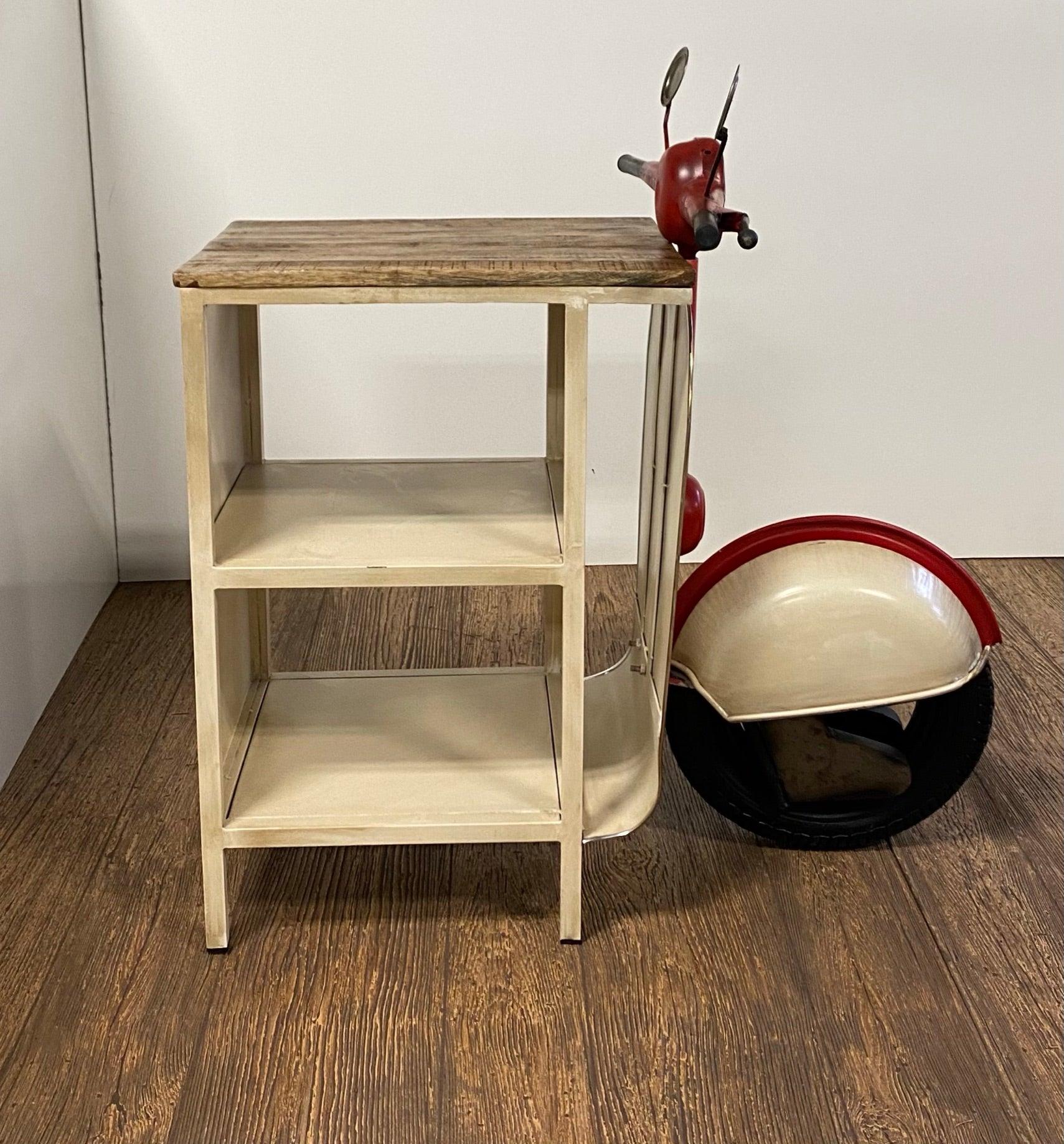 Rustic Red and Vanilla Scooter Cabinet - AFS