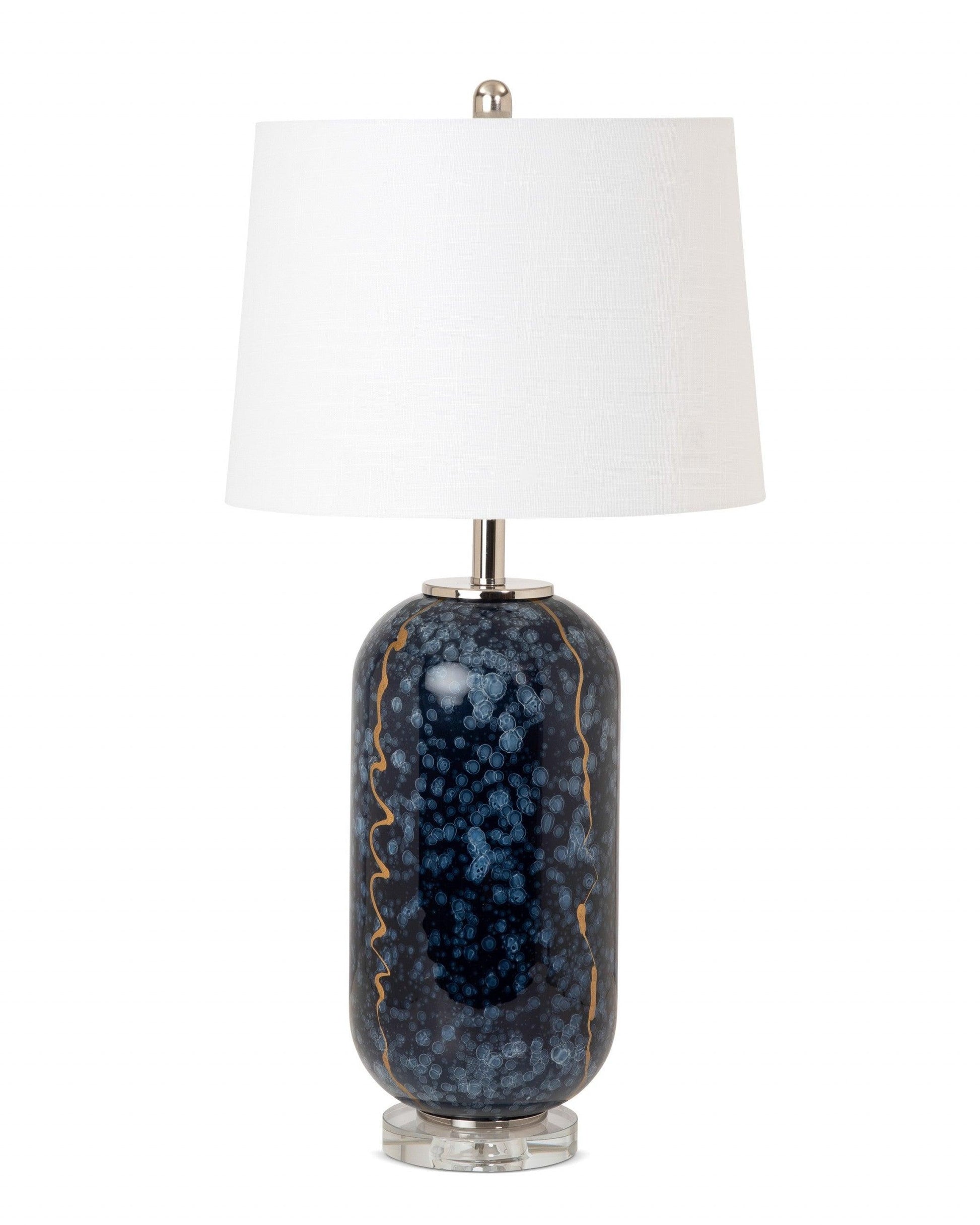 Set of 2 Artsy Blues Glass Table Lamps - AFS