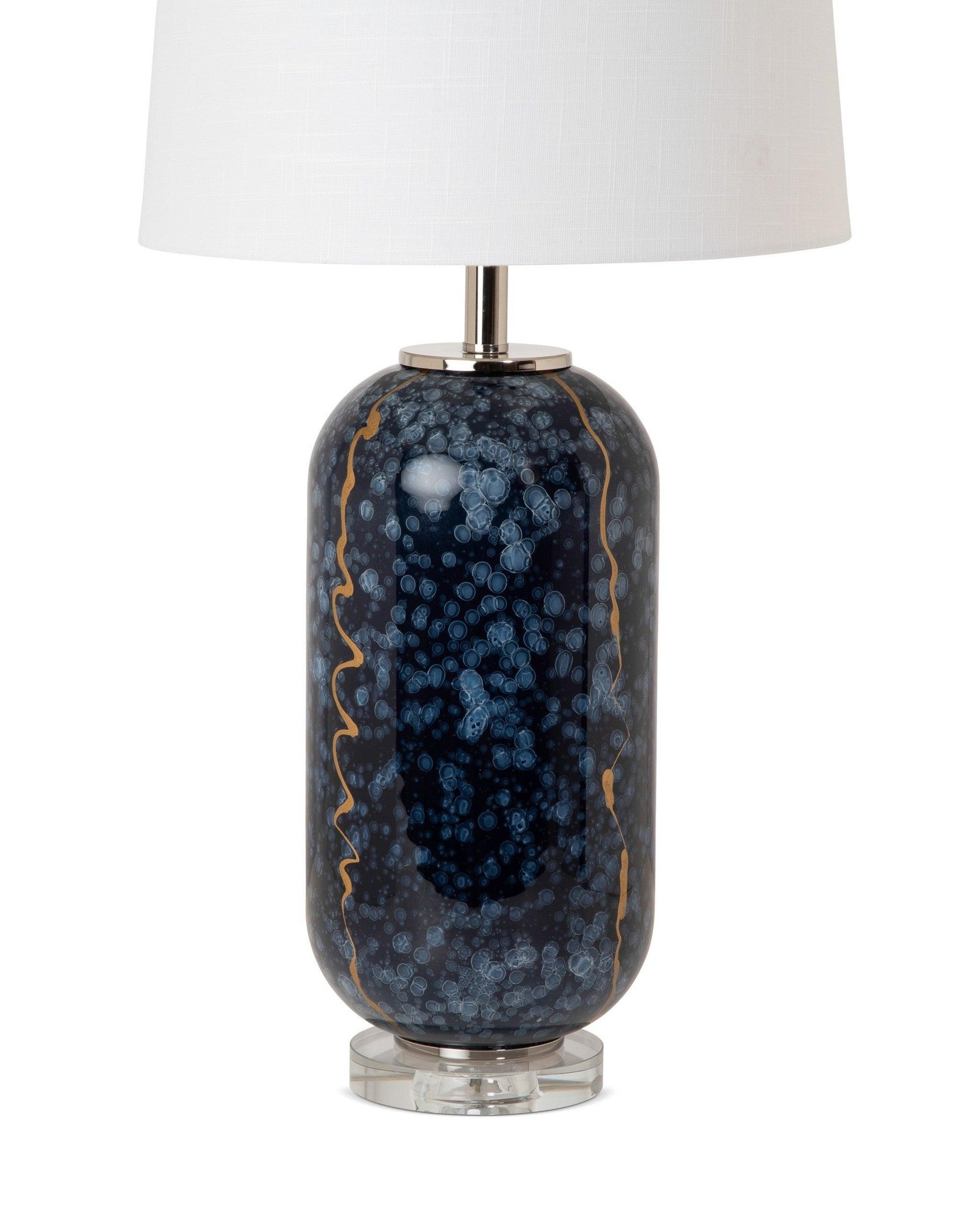 Set of 2 Artsy Blues Glass Table Lamps - AFS