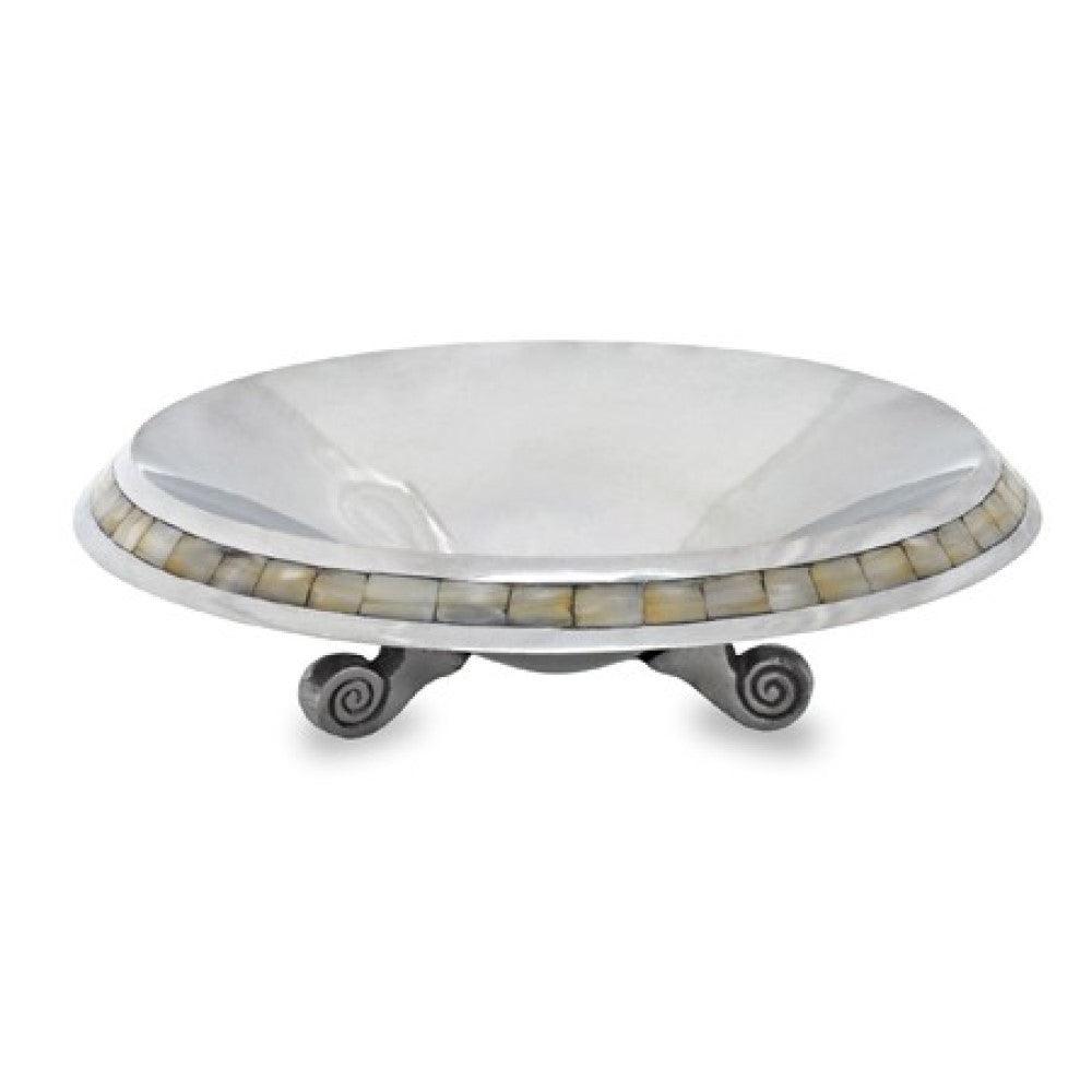 Silver and Mother of Pearl Pedestal Centerpiece Bowl - AFS