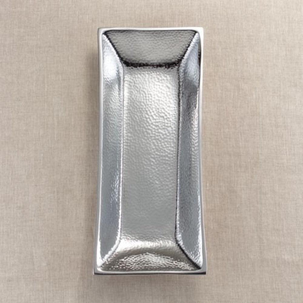 Silver Hammered Rectangle Serving Tray - AFS