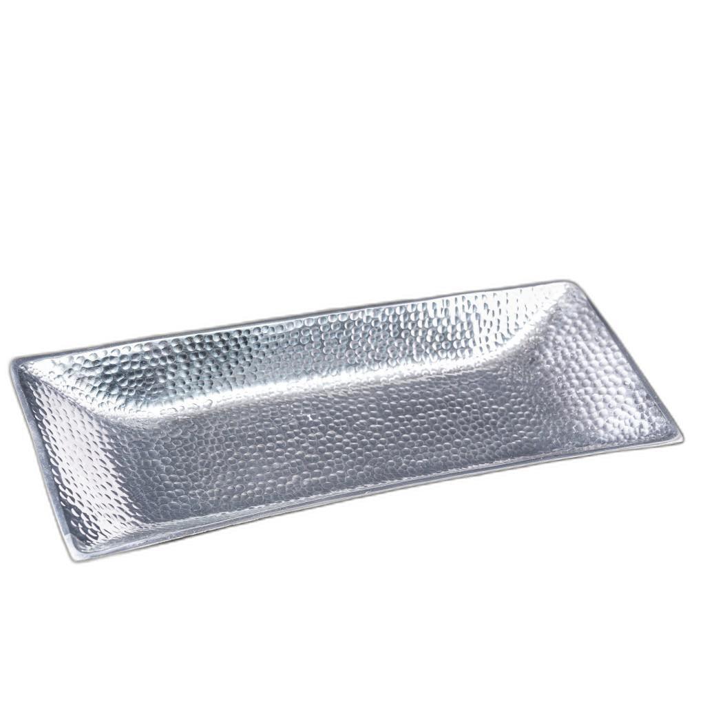 Silver Hammered Rectangle Serving Tray - AFS