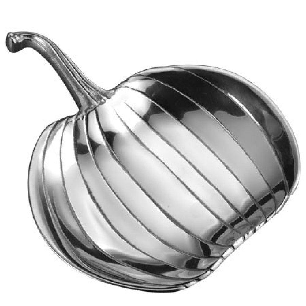 Shiny Silver Pumpkin Serving Dish - AFS