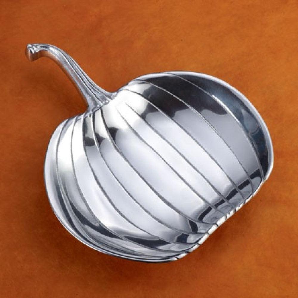 Shiny Silver Pumpkin Serving Dish - AFS