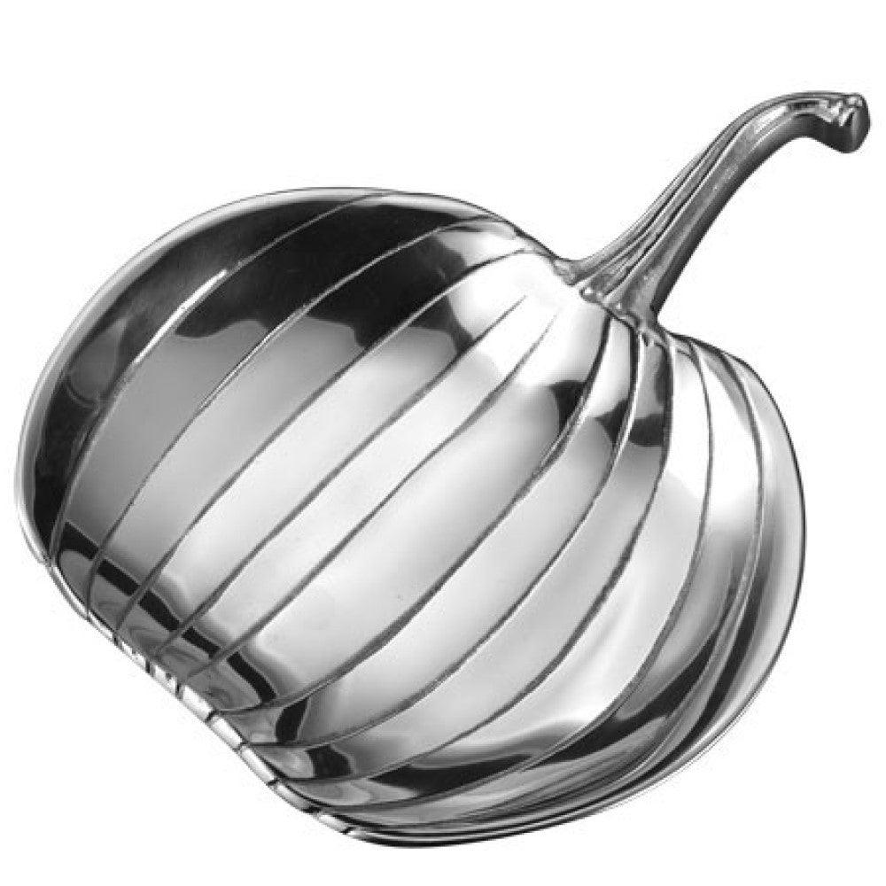 Shiny Silver Pumpkin Serving Dish - AFS