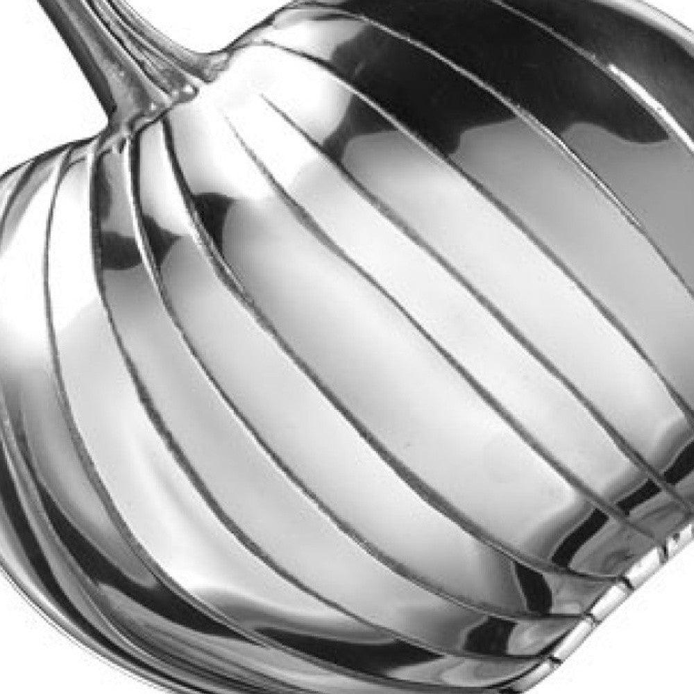 Shiny Silver Pumpkin Serving Dish - AFS