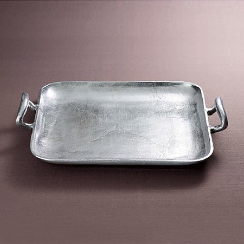 Silver Square Shaped Metal Tray - AFS