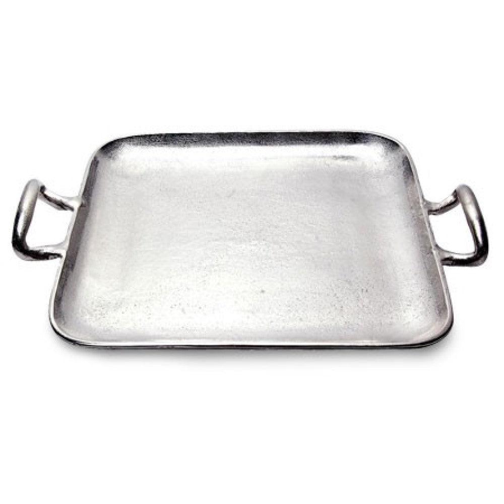 Silver Square Shaped Metal Tray - AFS