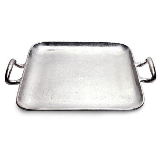 Silver Square Shaped Metal Tray - AFS