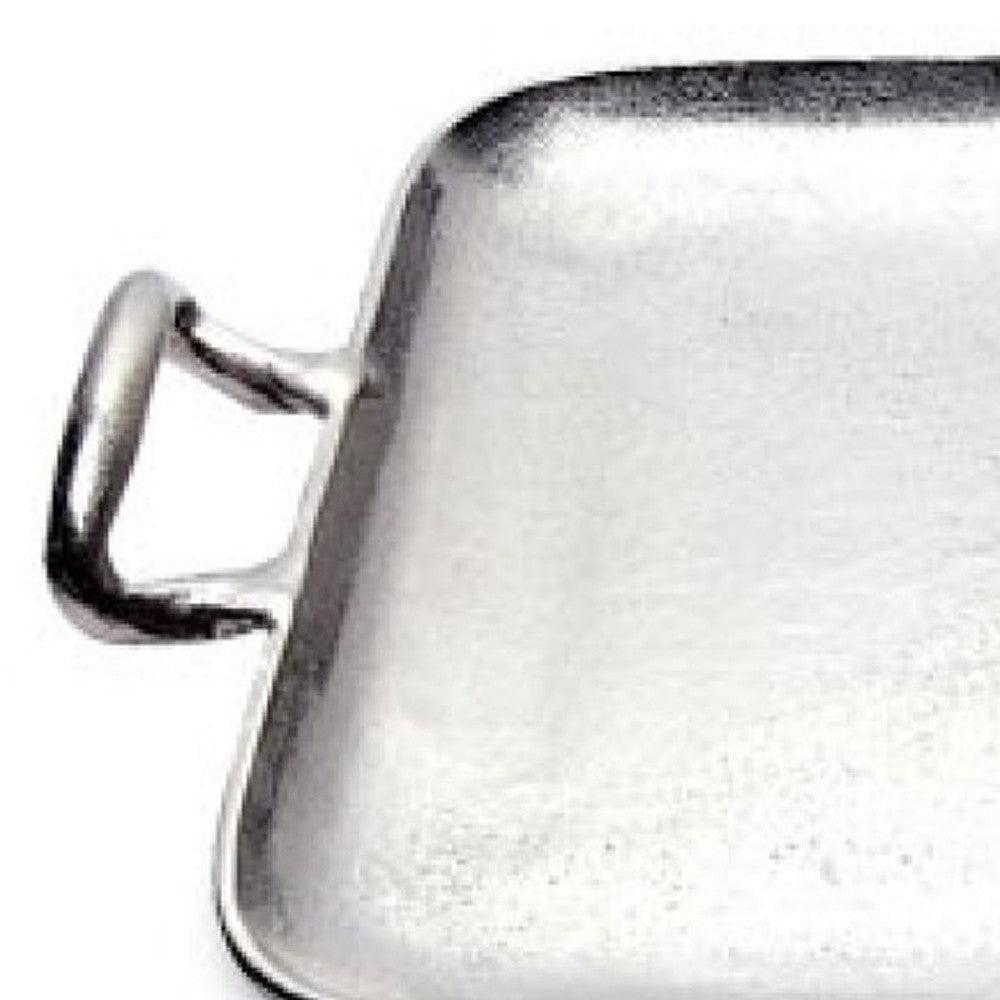 Silver Square Shaped Metal Tray - AFS