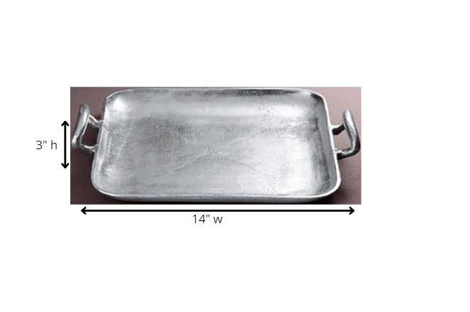 Silver Square Shaped Metal Tray - AFS