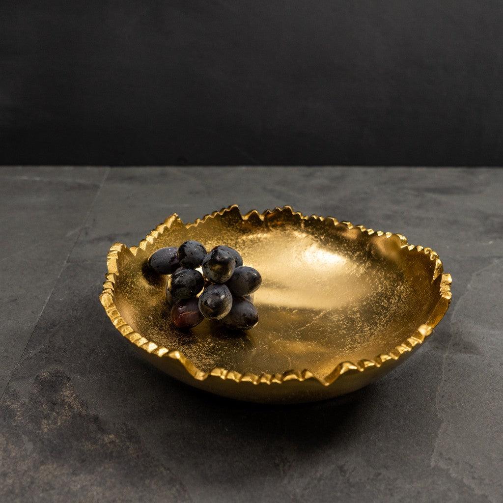 Golden Abstract Torn Texture Serving Bowl - AFS