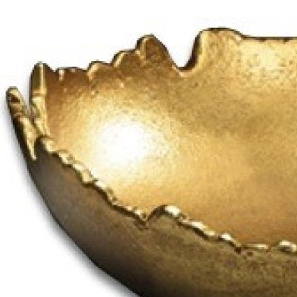 Golden Abstract Torn Texture Serving Bowl - AFS