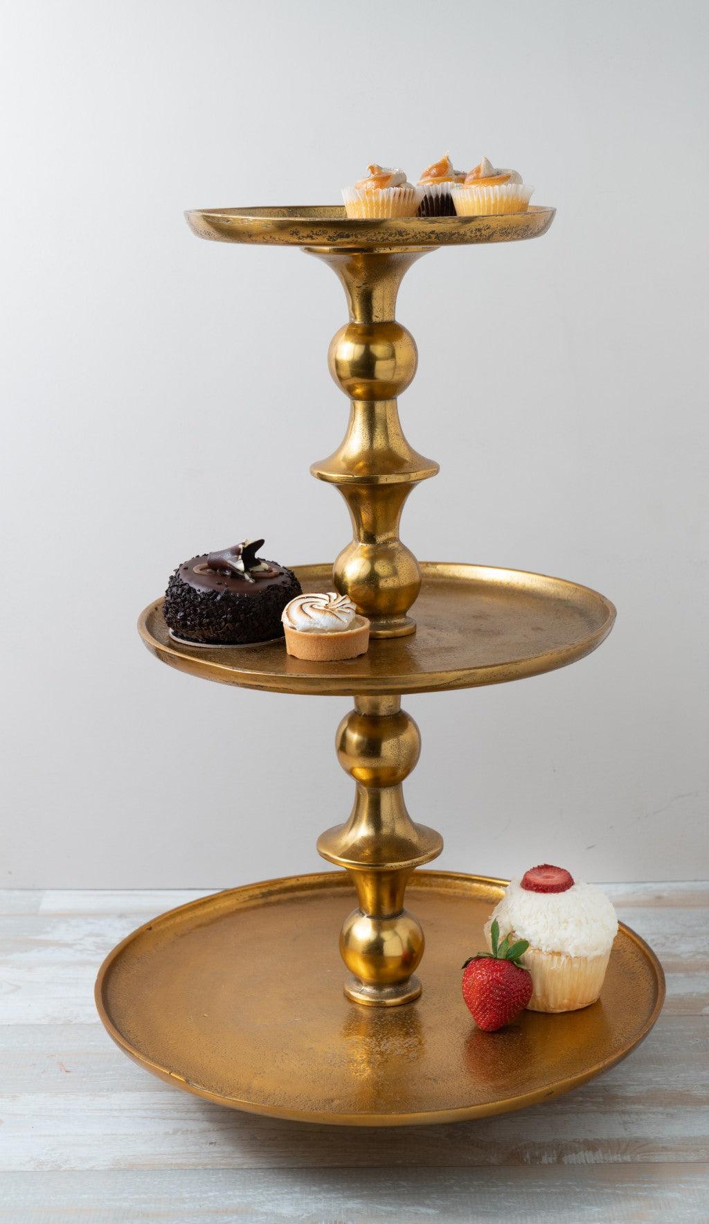 Gold Decorative Three Tier Stand - AFS