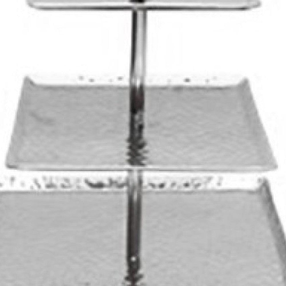 Hammered Square Shaped Three Tier Stand - AFS