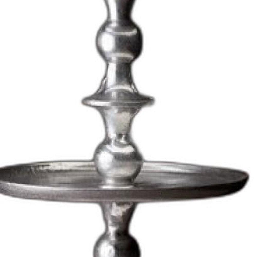 Round Silver Polished Three Tier Stand - AFS