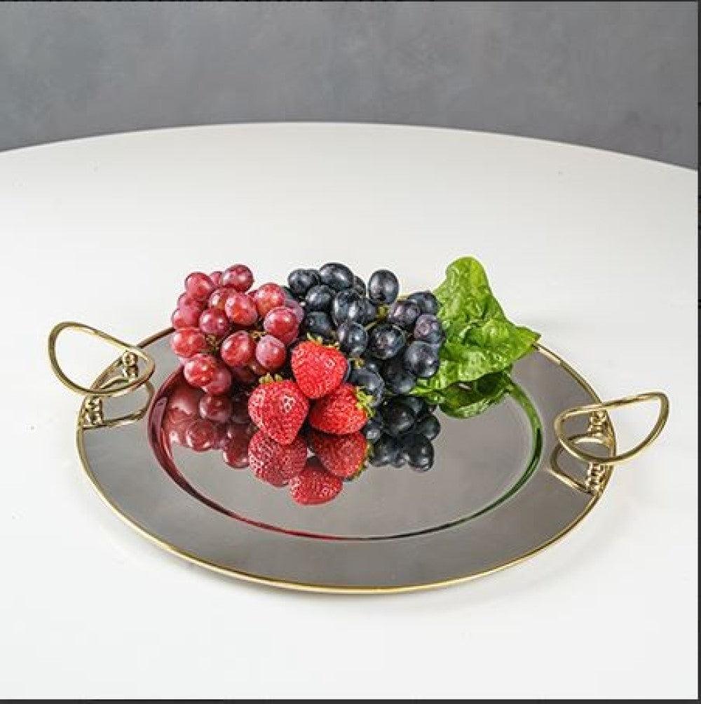 Round Gold Bordered Serving Tray - AFS