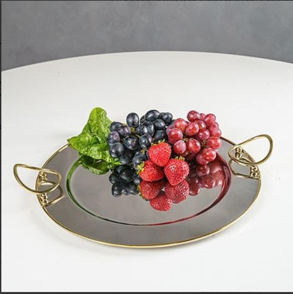 Round Gold Bordered Serving Tray - AFS