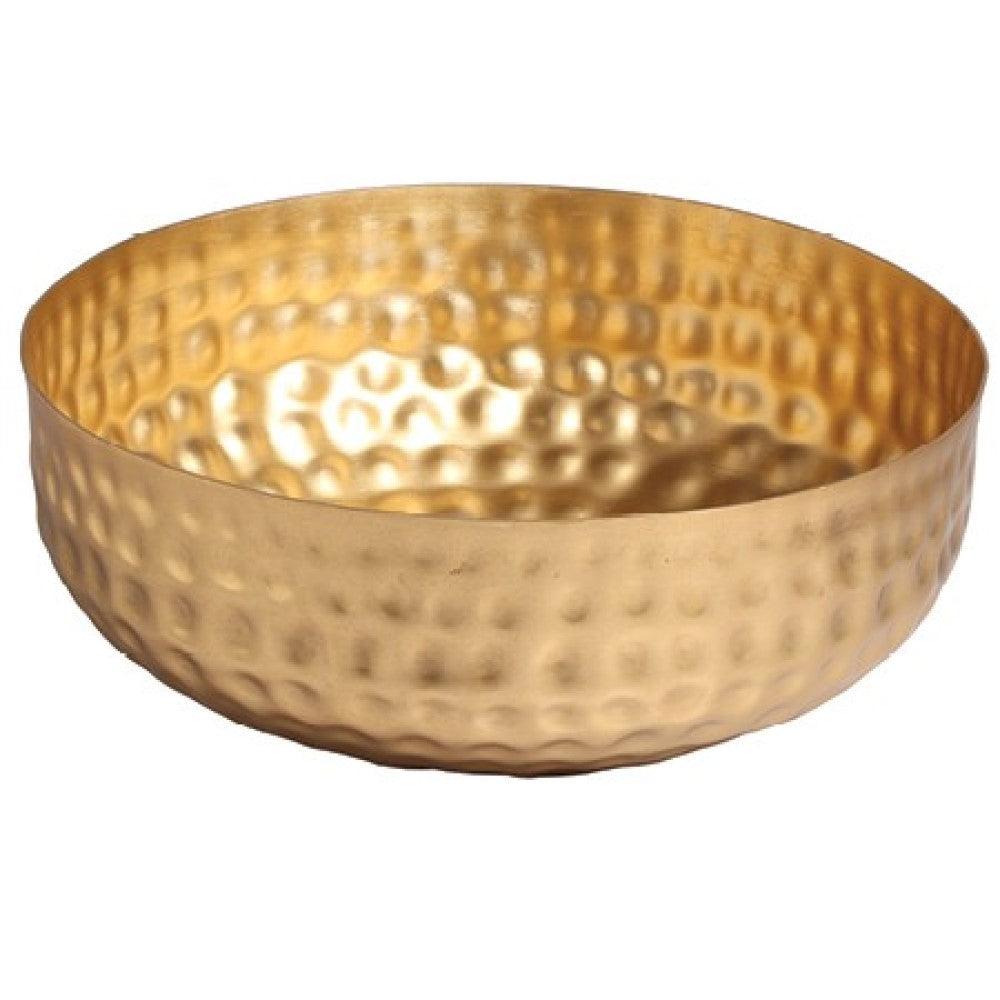 Gold Colored Round Hammered Bowl - AFS