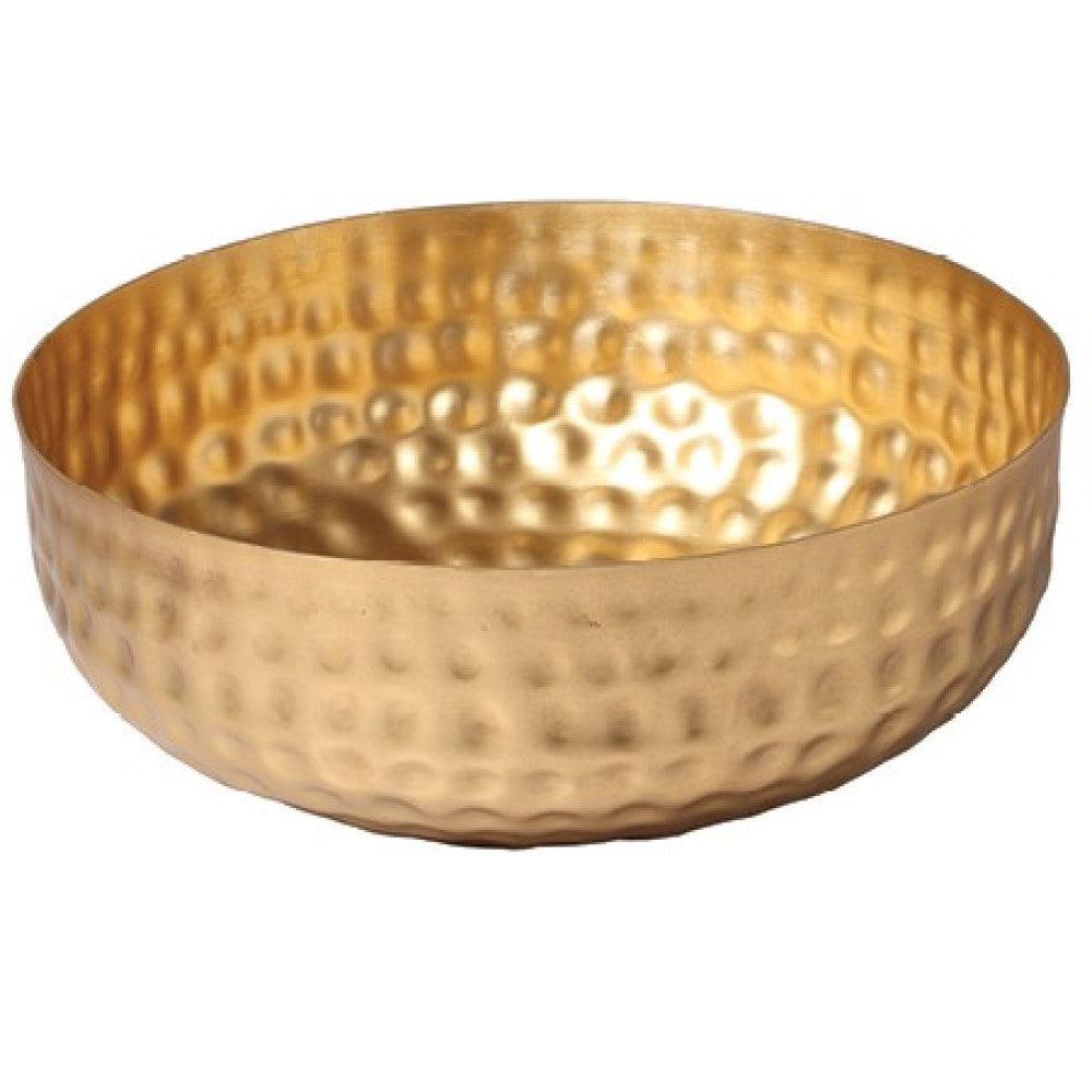 Gold Colored Round Hammered Bowl - AFS