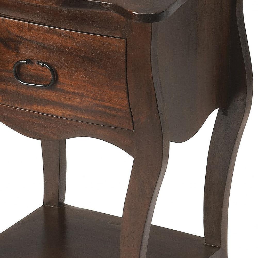 Brown Walnut Single Drawer Nightstand - AFS