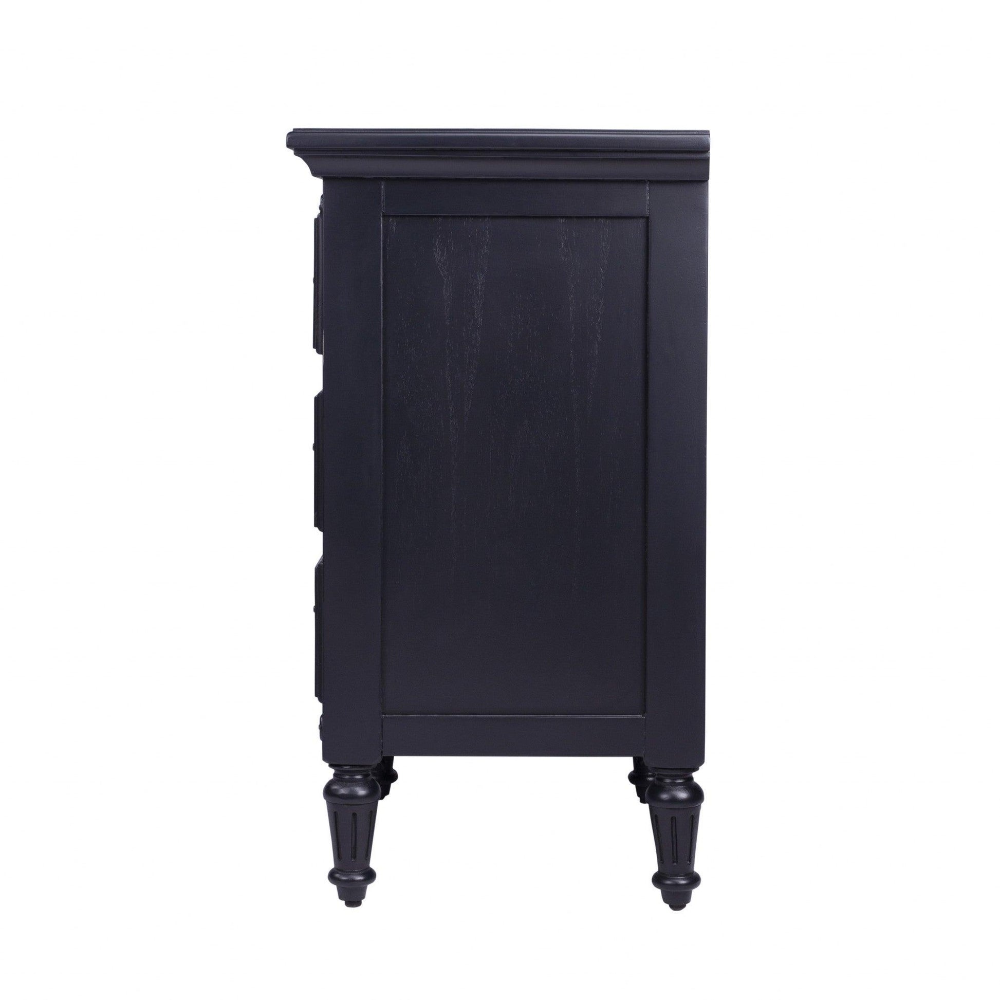 Classic Black 3 Drawer Nightstand - AFS