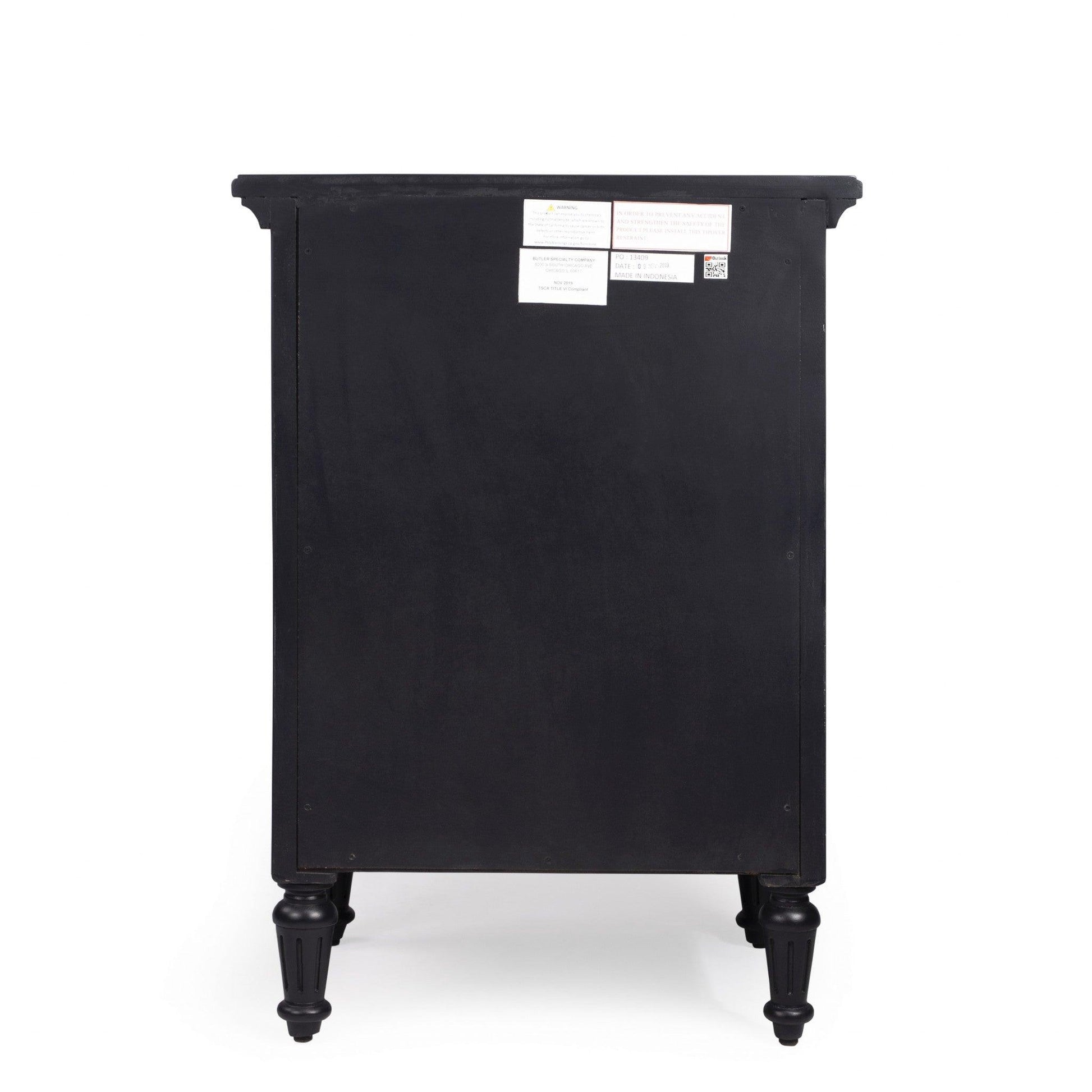 Classic Black 3 Drawer Nightstand - AFS