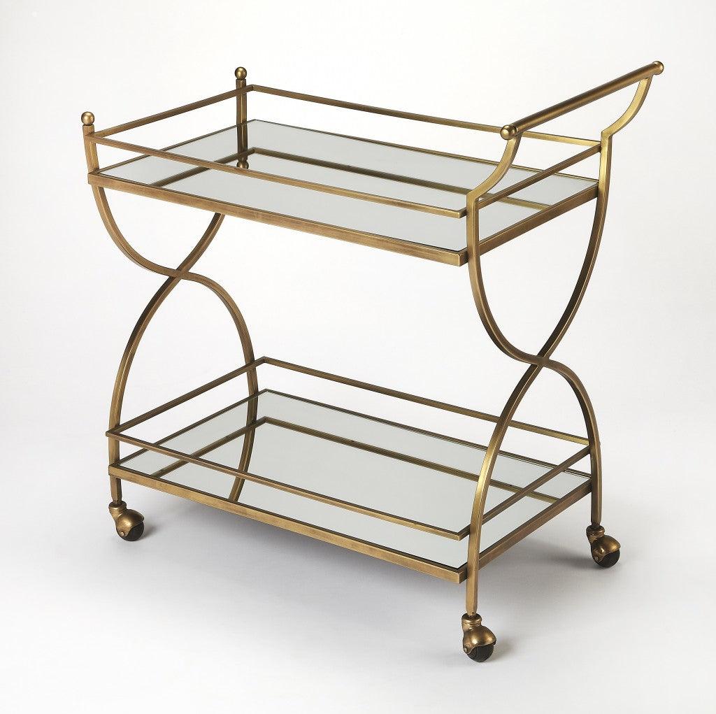 Antique Gold Bar Cart - AFS