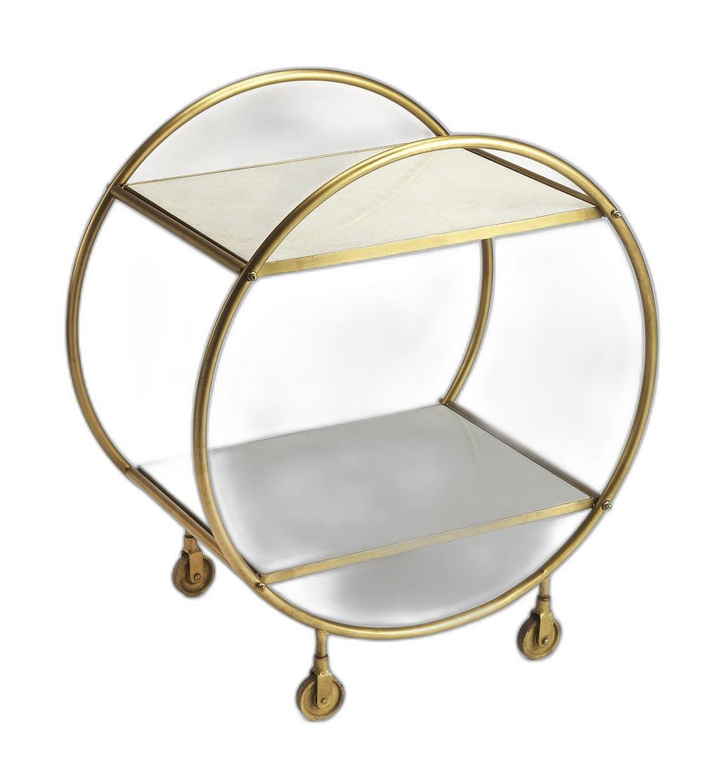 Modern Gold and White Marble Rolling Server - AFS