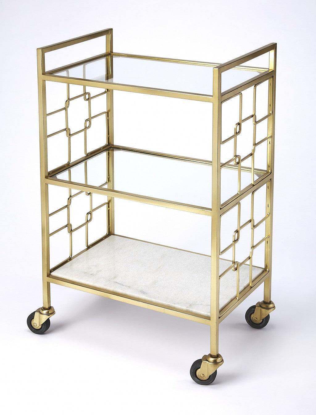 Polished Gold Bar Cart - AFS