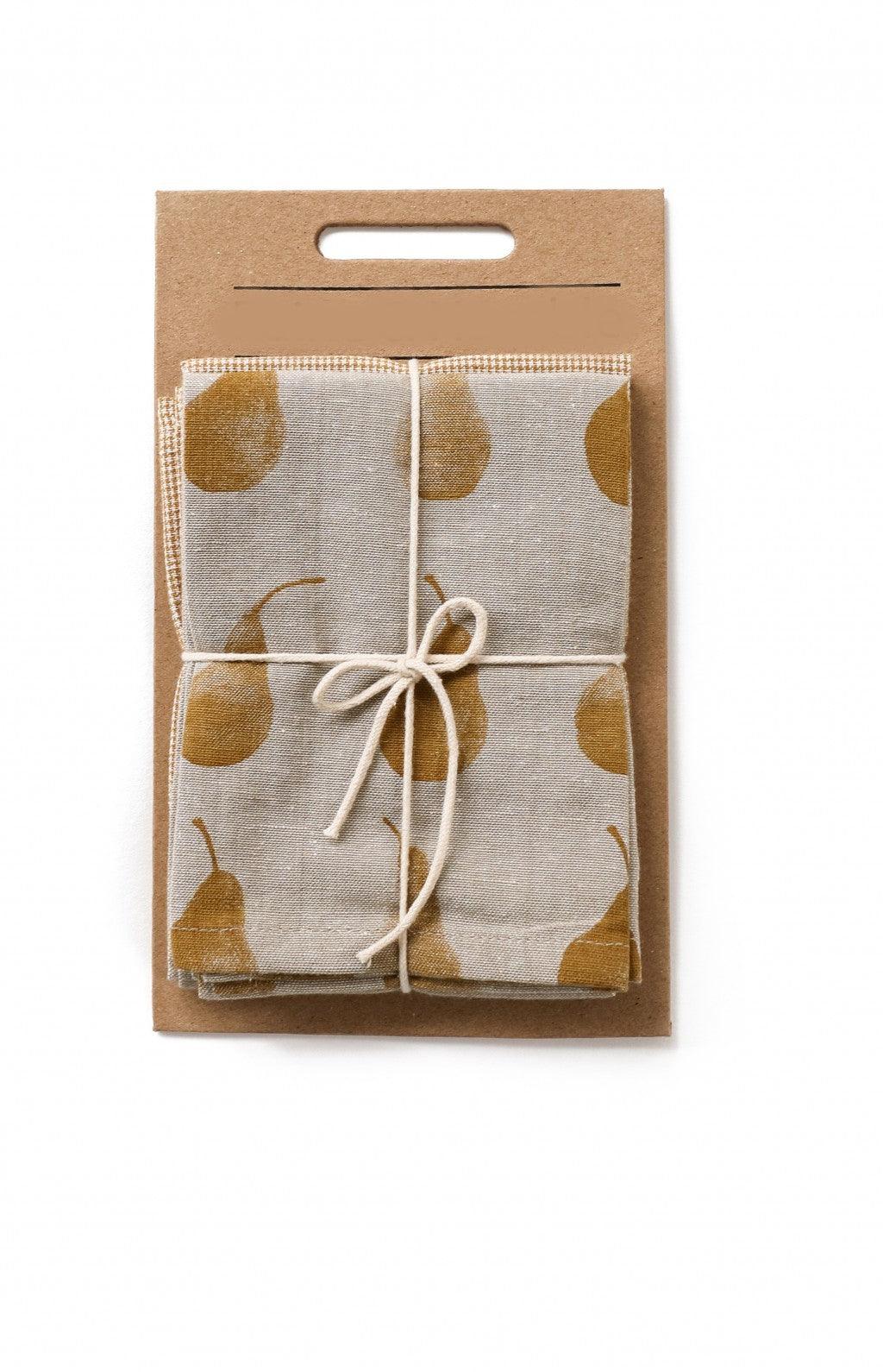 Set of Two Yellow Tea Towels with Matching Oven Gloves - AFS